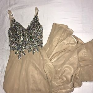 Glamorous evening gown or prom dress.
